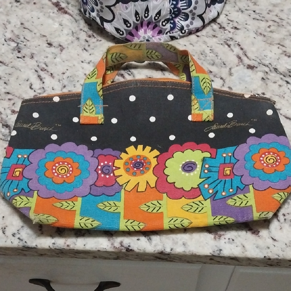 Laurel Burch Colorful Floral Tote Bag